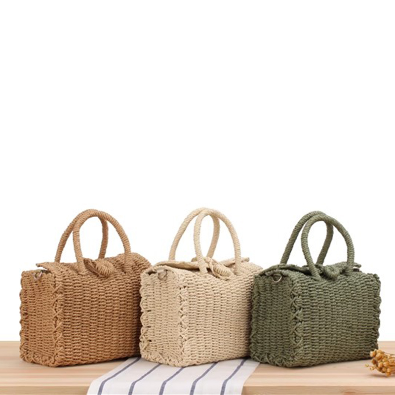 Woven Basket Set - Yaz saman plaj çantası el yapımı