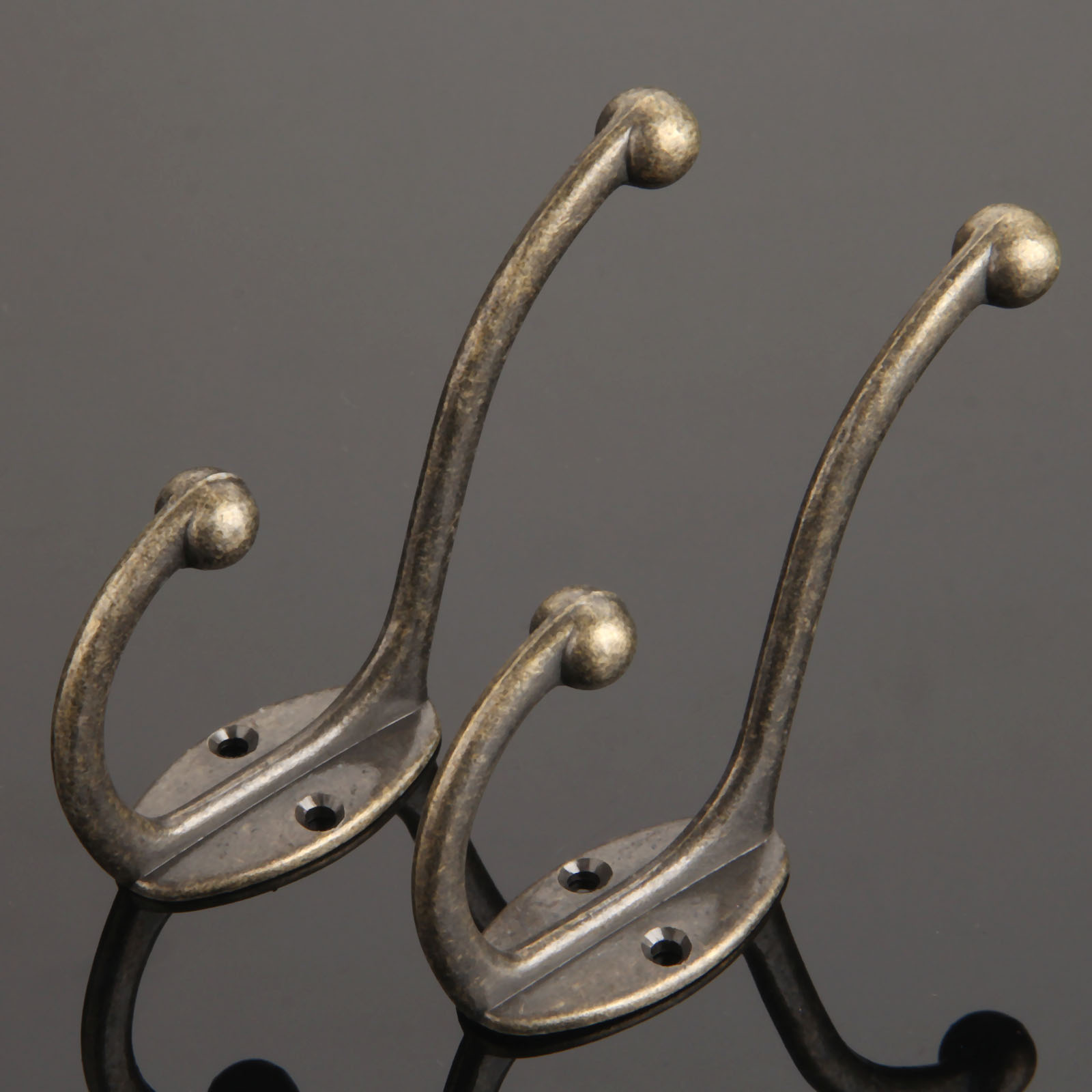 Antique Brass Hook - 2 adet mutfak banyo Vintage bronz