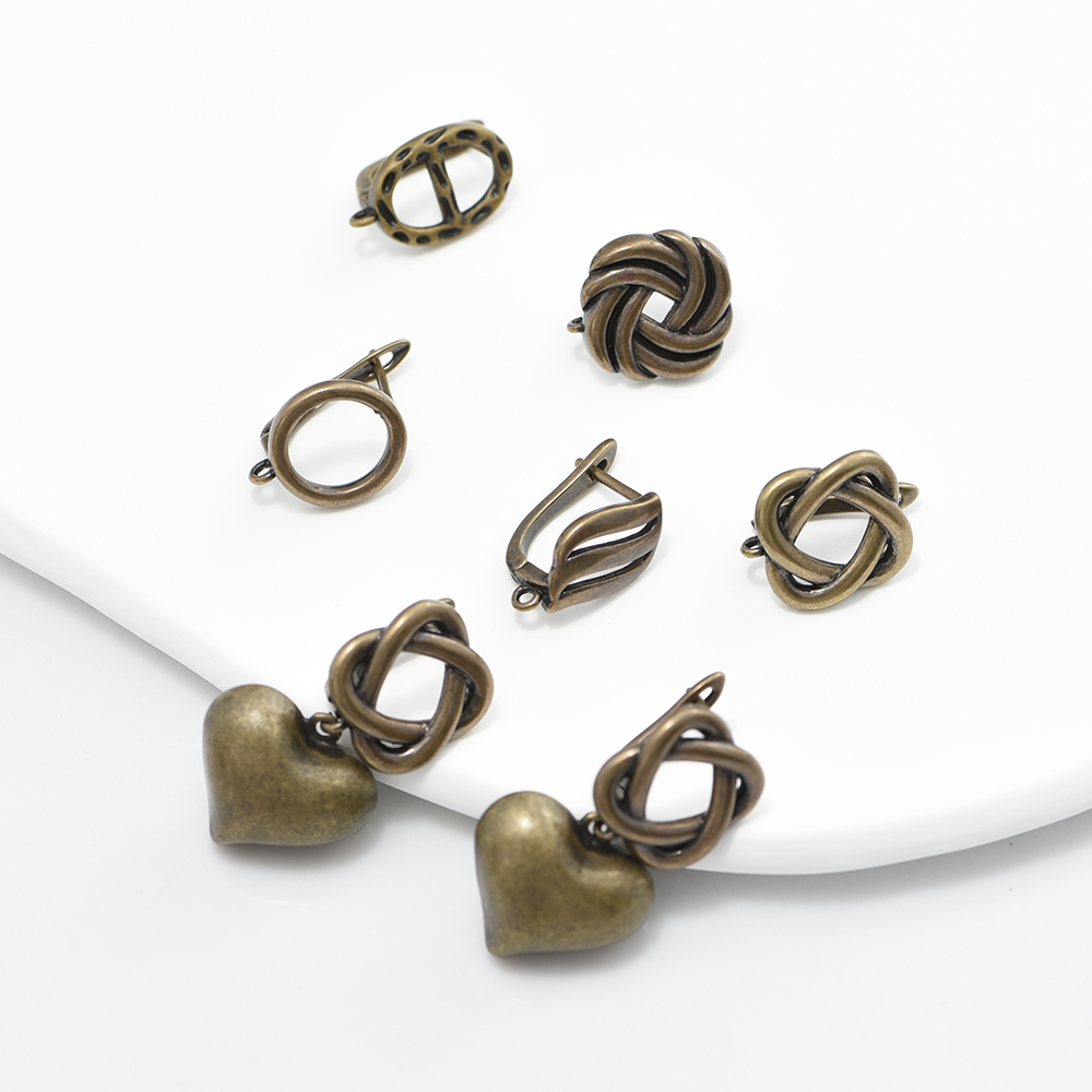 Antique Brass Hook - 1 çift YENI Küpe Klipsler Kanca