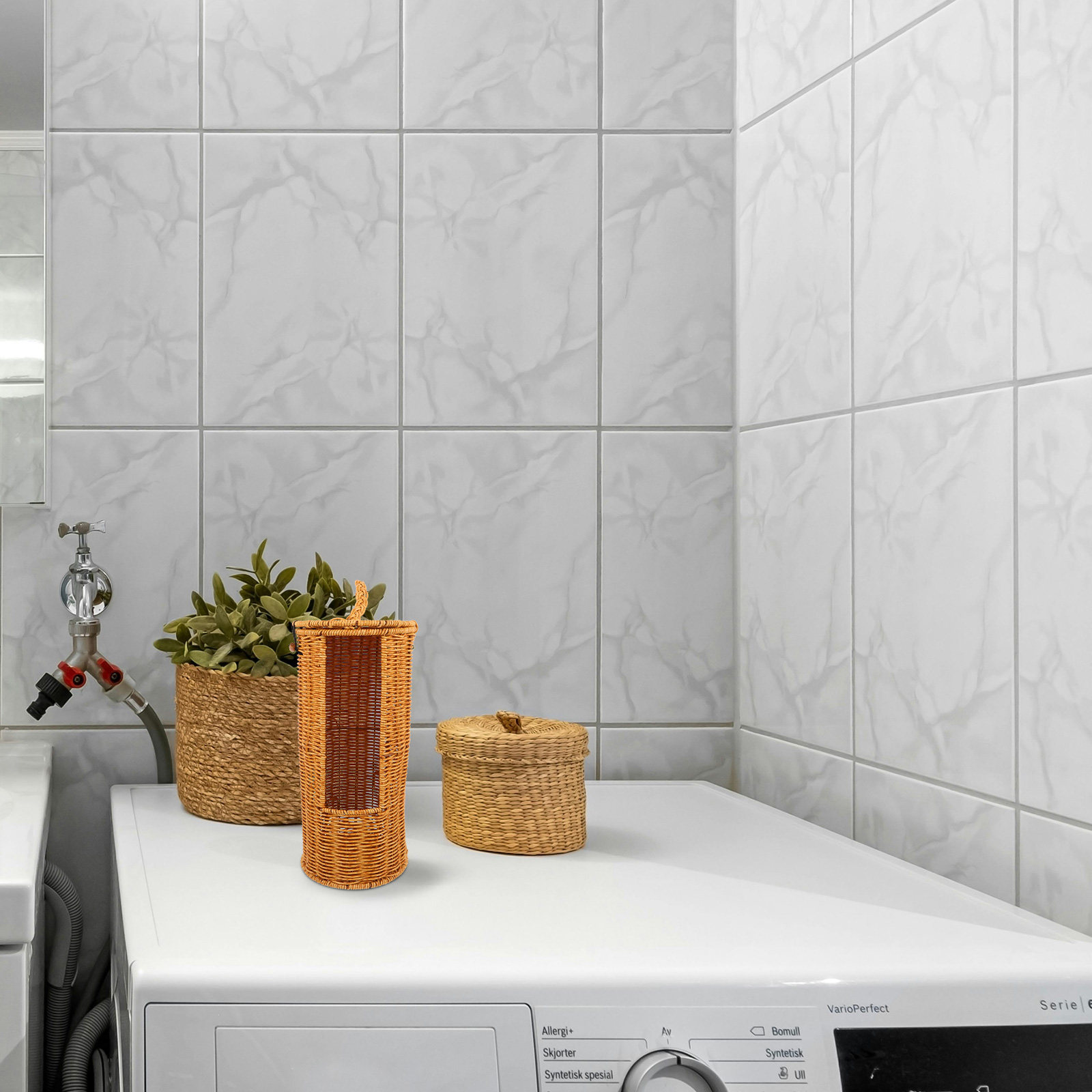 Woven Basket Set - Tuvalet Kağıdı Saklama Sepeti Plastik Rattan