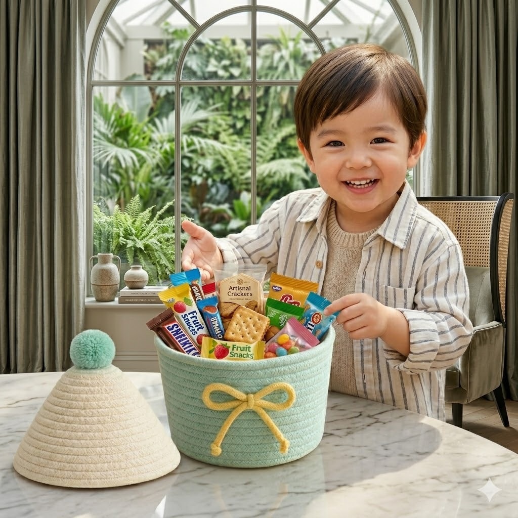 Pamuk İp Örgülü Kapaklı Saklam - Woven Basket Set incelemesi ve fiyatı